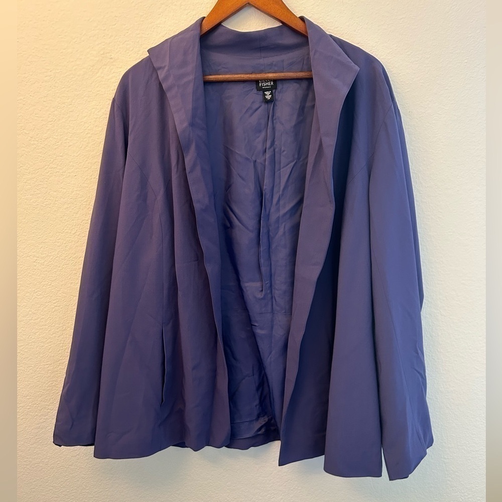 EILEEN FISHER Ladies 1X Purple Open Front Jacket With Pockets
Size
